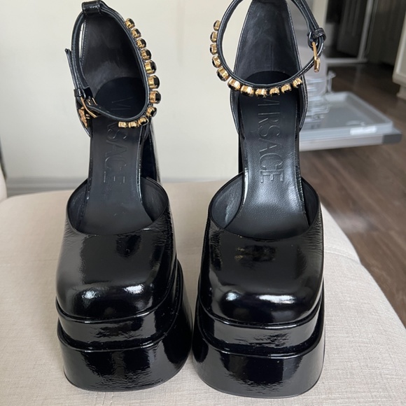 Versace Black Platform Heels - Picture 8 of 11